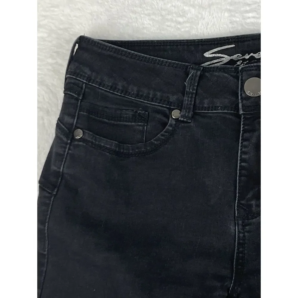 Seven‎ 7 Womens Mid Rise Black Legging Jeans Size 12